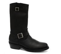 Grinders Rebel Unisex in Pelle Nero Liscia Sole Moto Western High Stivali 40