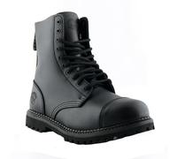Grinders Stag CS Stivali Neri Punta IN Acciaio 10 Occhio Foro Militare Punk