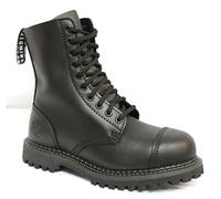 Grinders Stag Opaco Punta Sicurezza Militare Nero Metallo Stivali Unisex Punk del Motociclo 38