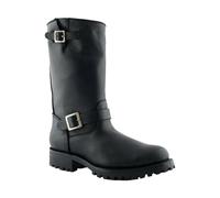 Grinders Uomo Engineer WILD ONE Nero Biker Stivali Western Combat Pelle Fibbia