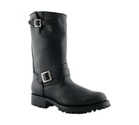 Grinders Uomo Engineer WILD ONE Nero Biker Stivali Western Combat Pelle Fibbia