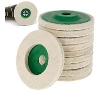Grindshine Pro Pad - Ultimate Polishing Power! 10 Pack 4 Inch Wool Felt Polishing Wheel Disc, Round Buffing Pads for 100 Angle Grinder (10 Pack)