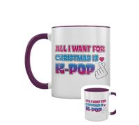 Grindstore All I Want for Christmas is K-Pop - Tazza bicolore con interno viola