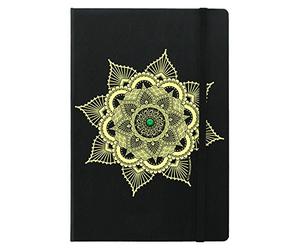 Grindstore Blocco Note A5 Emerald Mandala in Nero 14 x 21 cm