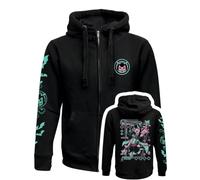 Grindstore Cosmic Boop DDR - Felpa con cappuccio e cerniera, colore: nero, Nero , 3XL