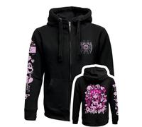 Grindstore Cosmic Boop Love Letters - Felpa con cappuccio e cerniera, colore nero, Nero , 3XL
