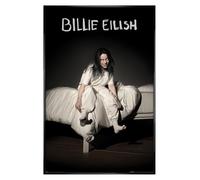 Grindstore Maxi poster con cornice nera lucida di Billie Eilish (When We All Fall Asleep Where Do We Go) - Poster con cornice, decorazione da parete/arte, idea regalo per la casa, per soggiorno