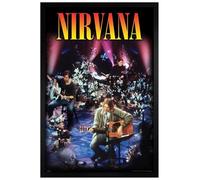 Grindstore Maxi poster dei Nirvana Unplugged, con cornice in legno, colore: nero