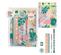 Grindstore Set regalo Pusheen con quaderno A5 e set di cancelleria (design botanico) - Prodotto ufficiale