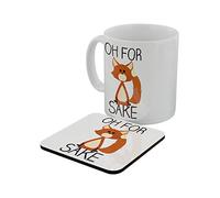 Grindstore - Set tazza e sottobicchiere Oh For Fox Sake (Taglia Unica) (Bianco)