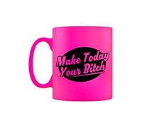 Grindstore Tazza con scritta "Make Today Your Bitch", colore: rosa neon
