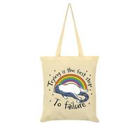 Grindstore Trying Is The First Step To Failure - Borsa tote color crema con gatto