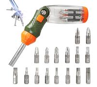 Grip Bit Driver, Ratcheting Tool Set, Multi Head Torque System with Extension Adapter Design, Compact Alloy Tool Kit Unit, Portable Engineering Build Set, Manutenzione Kit for Home and Workshop