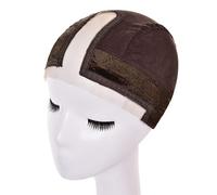 Grip Cap Velvet Comfort Adjustable All in one Lace Wig Band with Silk Cap for Wigs and Frontals with Swiss Lace - Seamless Hairline and Part Transition (Marrone scuro)