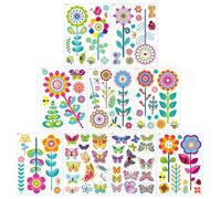 Grip Clings, Adorable Panel Decals, 11.81x8.66x0.12 inches PVC Clings with Static, Vinyl Ornament Panel Decor, Illustrated Window Scene Style, Children Play Space Use