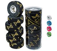 GRIP MAMBA Nastro elastico per dita atletiche, larghezza 2,5 cm, adesivo di alta qualità, protegge il pollice e migliora la presa, per sport, golf, tennis, BJJ, basket, arrampicata (6 rotoli, nero)