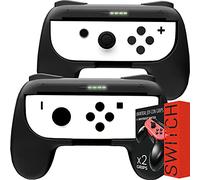 Grip Orzly compatibile con i Joy-Con del Nintendo Switch per un Comfort Extra (CONFEZIONE DOPPIA) - 2 Impugnature Universali NERE per i Joy-Con del Nintendo Switch