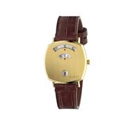 Grip Yellow gold PVD case, 3 windows indicating hour, minute & date, bordeaux alligator strap YA157402 One Size