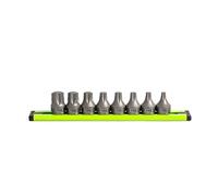 GripEdge | Set di 8 driver RPT 3/8'' Drive Low Profile Star Dual Action | Include misure - T30, T40, T45, T47, T50, T55, T60 e T70 | Include guida in alluminio di alta qualità |