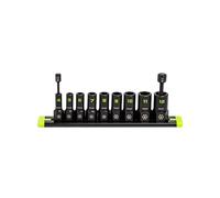 GRIPEDGE Tools | 9 pezzi - 1/4 '' Drive Metric RPT Socket Extractor Set | Dimensioni 4 - 12 mm | Rimuove borchie rotte, bulloni spogliati e dadi | Include guida in alluminio premium |