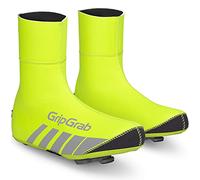 GripGrab - Copriscarpe unisex per adulti RaceThermo Invernale da corsa in neoprene, calde, impermeabili, antivento, per ciclismo, ghette da bicicletta, gialla Hi-Vis, (42/43)