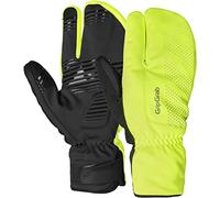 GripGrab Ride Antivento Deep Winter 3 dita Lobster Guanti da ciclismo caldi in gel imbottiti per bicicletta, Giallo Hi-Vis, XL, 1078