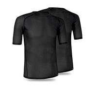 GripGrab Maglia a Maniche Corte Ultraleggera, Strato Base, Confezione da 2 Gilet da Ciclismo, Nero 2, XXL Unisex-Adulto