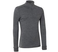 GripGrab Merino-Wool Bamboo Half Zip Long Sleeve Thermal Base Layer - High-Performance Viscose Winter Bicycle Under-Shirt, Grigio, L