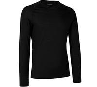 GripGrab Merino-Wool Polyfibre Long Sleeve Cycling Base Layer - Thermal Bicycle Hiking Under-Shirt - Black And Blu Scuro-Blue