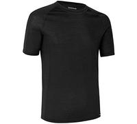 GripGrab Merino-Wool Polyfibre Short Sleeve Cycling Base Layer - Thermal Bicycle Hiking Under-Shirt - Black And Blu Scuro-Blue