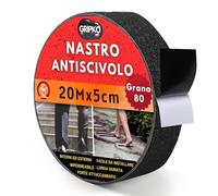 Gripko 5cm x 20m - Strisce antiscivolo per scale esterne, Nastro Antiscivolo di Sicurezza per Scale e Pavimenti, Forte Adesivo, Ideale per Interni ed Esterni