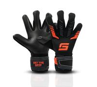 GRIPMODE Guanti da portiere per bambini con Fingersave Junior Red 2.0 - Guanti da portiere con protezione per le dita rimovibile singolarmente, guanti da portiere con rivestimento in lattice per una