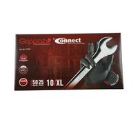 Grippaz Xlarge Nero Nitrile Guanti Scatola - 50 Pezzi / 25 Paia - Connect 37307