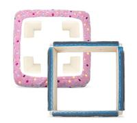 Gripper Strip Frame con coperchio e 4 angoli in schiuma anti-collisione,copertura in flanella per telai tufting,cerchio embroidery with needles,Punch Needle Rug Hooking Frame,25 x 25 cm