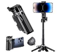 GripPic Mini treppiede per selfie per iPhone, estensione regolabile in altezza a 6 sezioni (12-42 cm), telecomando da 10 metri con un clic, adatto per viaggi, live streaming, scene multiple all'aperto