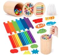 GRIRDDIV Giochi Bambini 4 5 6 Anni, 4 in 1 Giochi Montessori, Classificazione delle Forme e dei Colori, impilamento e smistamento, Giocattoli Montessori per Bambini di 4+ Anno Regali Educativi