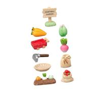 GRIRIW 1 Set Di Decorazioni Per Orto in Miniatura Con Cavolo, Carota, Pomodoro E Zucca, Attrezzi Agricoli in Resina Per Casa Delle Bambole, Per Ufficio Domestico
