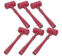 GRIRIW 10 Pezzi Martelletti da Giudice in Legno Rosso, Mini Martelli Decorativi Leggeri, Giocattoli Educativi Multifunzionali per Uso in Aula e Gioco di Ruolo