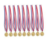 GRIRIW 12 Pezzi Medaglie d Oro in Metallo con Nastro per Premi Sportivi Medaglie Calcio e Giochi Competitivi Souvenir per Festa e Gara