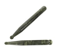 GRIRIW 2 Pezzi Bastoncino Gua Sha in Jade, Eye Massage Pen, Massaggiatore Facciale per Guance e Pelle, Stimola la Circolazione, per Saloni Estetici e Skincare Quotidiana