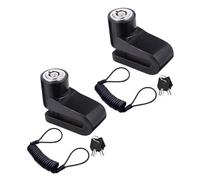 GRIRIW 2 pezzi Blocco Disco per Biciclette e Resistente e Facile da Usare con Cavo Sicurezza per Scooter e Veicoli