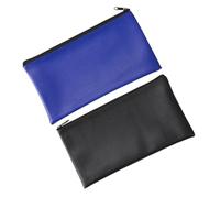 GRIRIW 2 pezzi Buste Porta Documenti in Pelle con Zip Organizer File Portatile Resistente per Ufficio Studenti e Professionisti Custodia per Banche e Ricevute Colori Nero e Blu