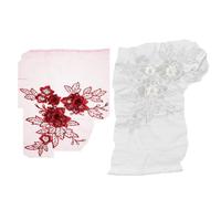 GRIRIW 2 Pezzi Patch Applique Ricamate Fiori in Cotone Rosso per Cucire, Copri Macchie e Buca, Decorazione Unica e Bella per Abiti e Accessori