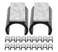 GRIRIW 20 Pezzi Feltrini Protettivi per Gambe di Mobili e Sedie con Design a U in Plastica e Feltro Nero per Pavimenti in Laminato, Eliminano Graffi e Mantengono Silenzio in Casa