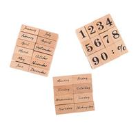 GRIRIW 32 Pezzi Set Timbri in Legno 32 Pezzi per Diario e Scrapbooking Numeri, Mesi e Giorni della Settimana, Accessori Artigianali per Calendario e Materiale Didattico, per Attività