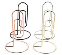 GRIRIW 4 pezzi Memo Tavolo in Metallo Clip per Biglietti Visita e Note Fermacarte Compatto e Resistente Supporto per Foto e Memo per Ufficio Colori Eleganti Rosa Oro e Nero per Riunioni