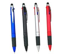 GRIRIW 4pezzi Penne Sfera Pratiche Con Rotazione Unica Colori e Stilo Per Scrittura Portatile Pennini Capacitiva Per Tablet e Smartphone Per Conferenze e Uso Quotidiano