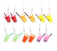 GRIRIW 6 Paia di Orecchini Drop Pendente a Bicchiere di Bevanda Simulata in Plastica e Lega, Accessori Divertenti e Sicuri per Un'atmosfera Estiva Creativa e Originale Stili multipli
