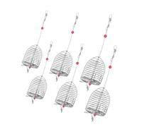 GRIRIW 6 Pezzi Cestelli Alimentazione Pesce in Acciaio Resistente Gabbie Esche Pesca Outdoor per Gamberetti Anguille e Crostacei Portatile per Fiumi e Laghi