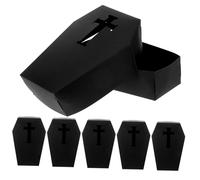 GRIRIW 6 pezzi Scatole Porta Dolci Halloween Forma di Resistente con Coperchio Scatole Decorate per Festa e Conservazione Piccoli Oggetti Confezione Nera per Eventi Tema